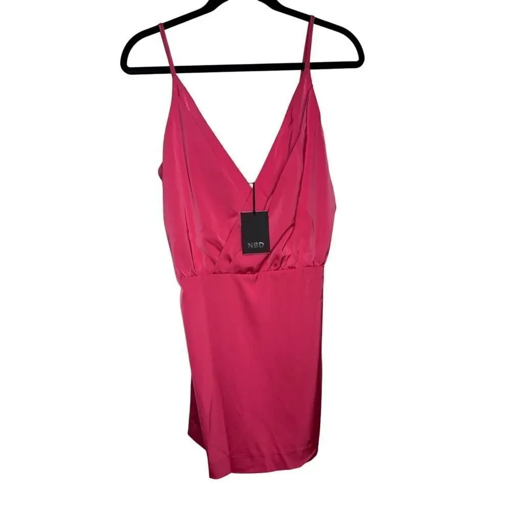 NBD Cathryn Mini Dress Hot Pink Straps Sleeveless Revolve NWT Sz. S